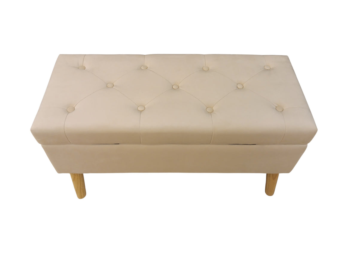 Entryway Shoe Bench With Button Tufted