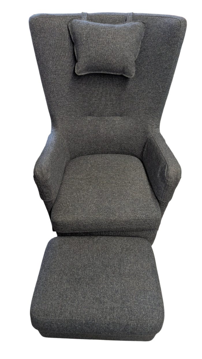 28"W Grey Armchair w/ Ottoman