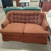57"W Love Seat in Brown Fabric