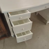 56"W Double Pedestal Desk in White