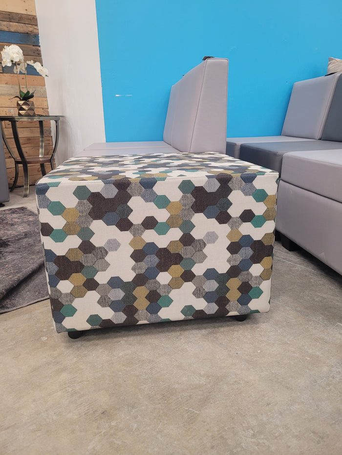 Honeycomb-Style Square Ottoman
