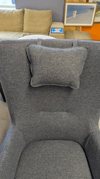 28"W Grey Armchair w/ Ottoman