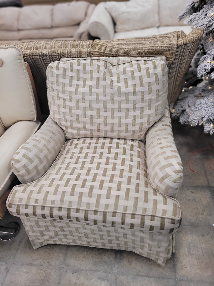 Woven Basket-Weave Patterned Armchair