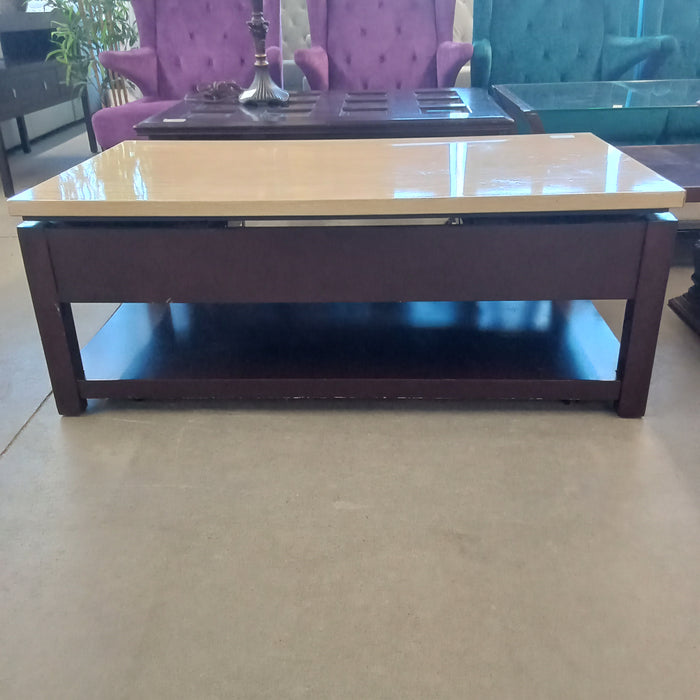 48"W Coffee Table with Marble Top