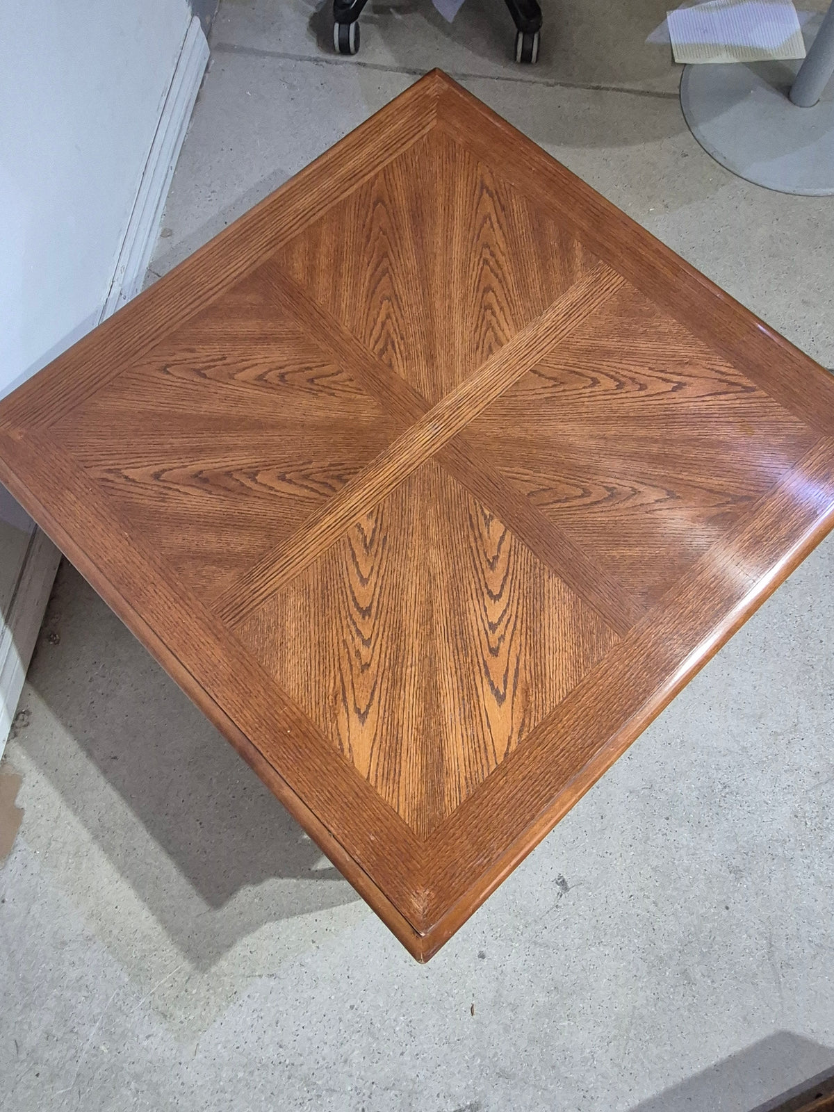 34" Square Parquetry Wood Coffee Table