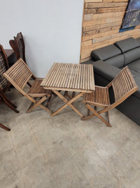 Small Wooden Bistro-Style Patio Set
