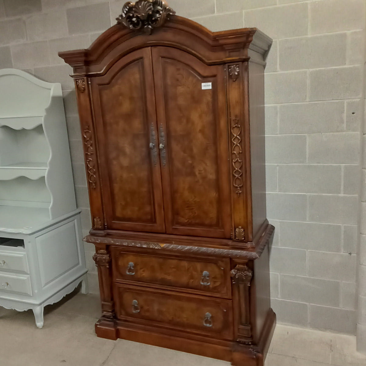 49"W 2-Piece Solid Wood Media Cabinet
