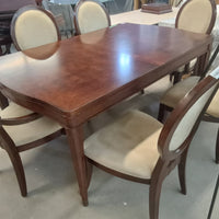 63"W Dining Set with Six Chairs and Two Leaves