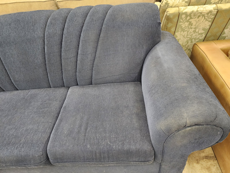 Blue Upholstered 3 Seater Sofa