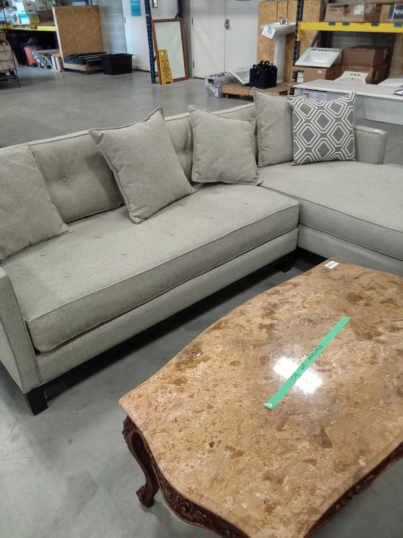 100"W 2-Piece Gray Sectional Sofa