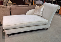 Light Cream Fabric Chaise Lounge with Pillow