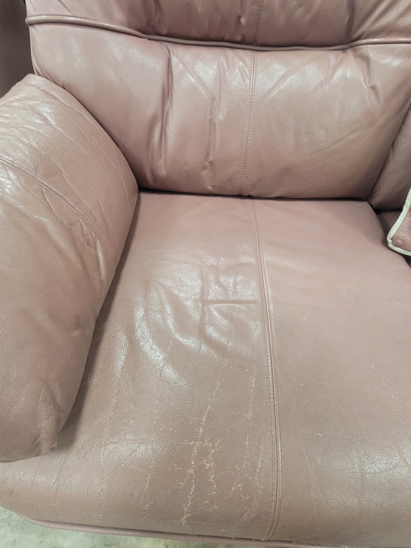 Mauve Leather Sofa
