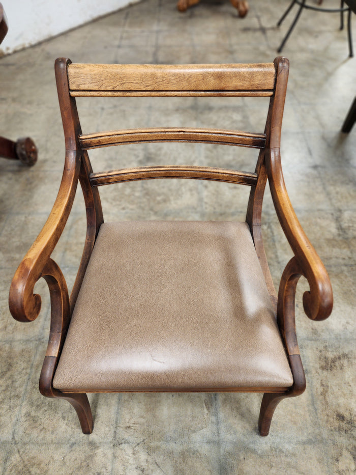 Oak Dining Chair with Leather Seat