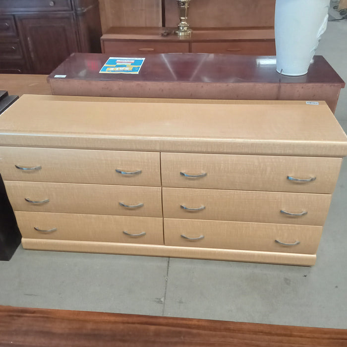 61.5"W Wood Veneer 6-Drawer Dresser