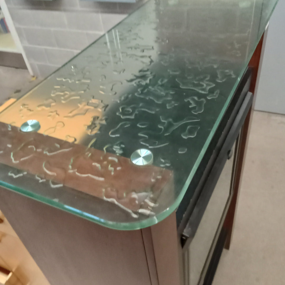 35.5"W electric Fireplace with Glass Mantle