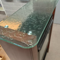35.5"W electric Fireplace with Glass Mantle