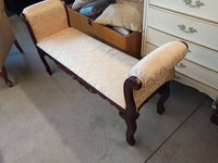 52"W Baroque Style Carved Walnut Bench