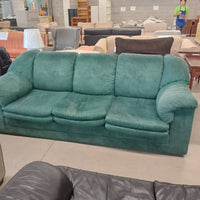 85"W 3-Seat Sofa in Green Fabric