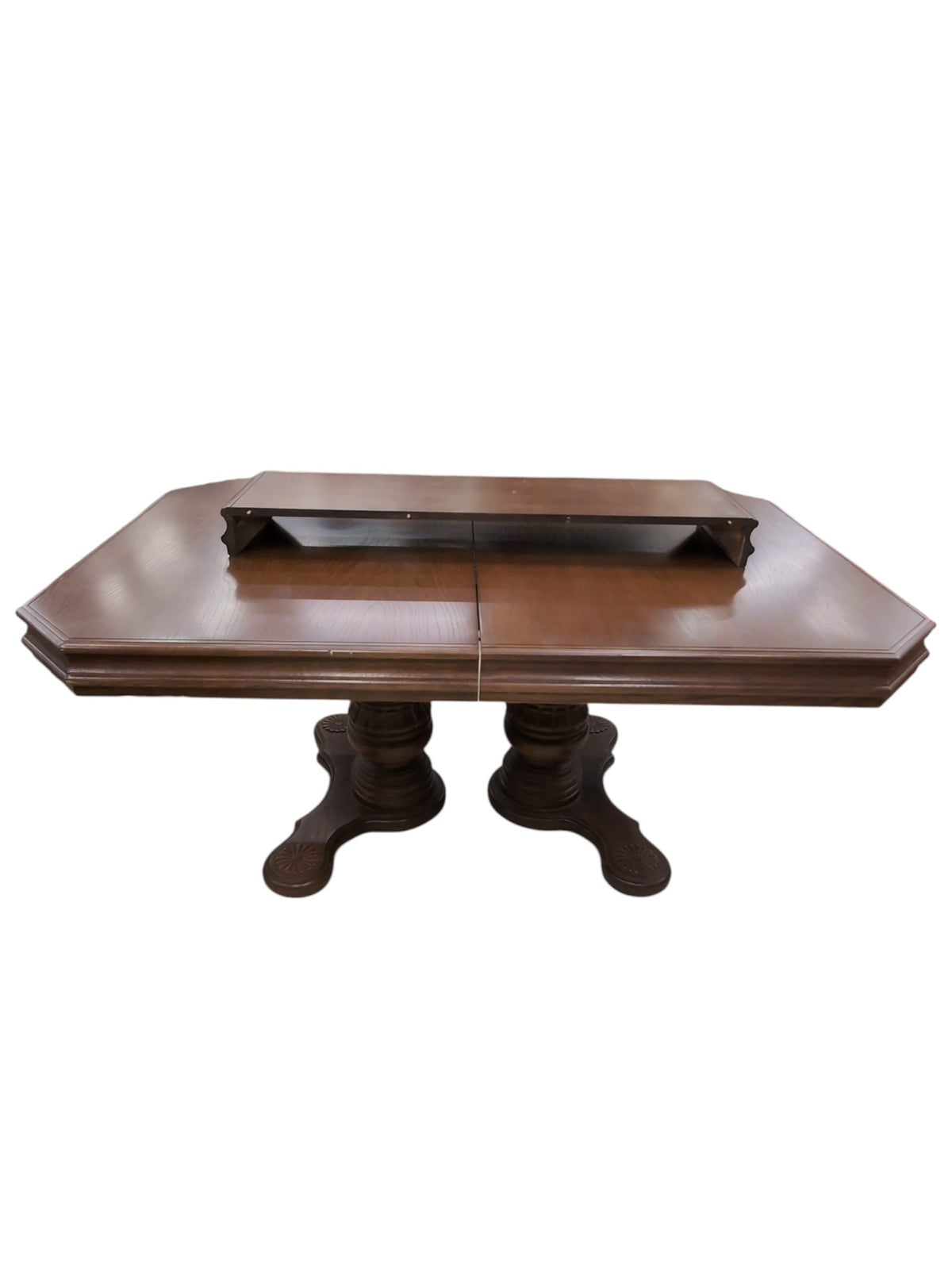 Solid Wood Dining Table W/ Carved Base