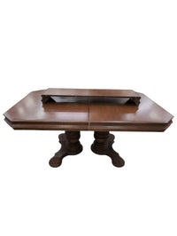 Solid Wood Dining Table W/ Carved Base