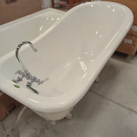 60"W Claw Foot Freestanding Bath Tub - White
