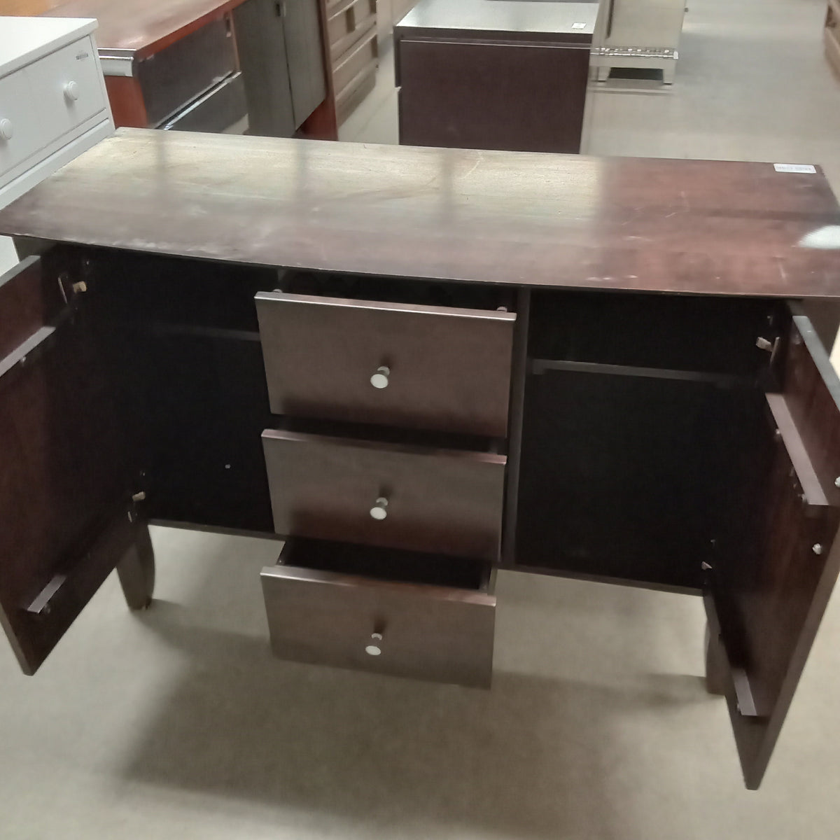 48"W 3-Drawer 2-Cupboard Dresser