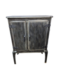 Rustic Metallic-Look 2-Door Cabinet