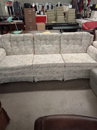 90"W 3-Seat Sofa in Floral Fabric
