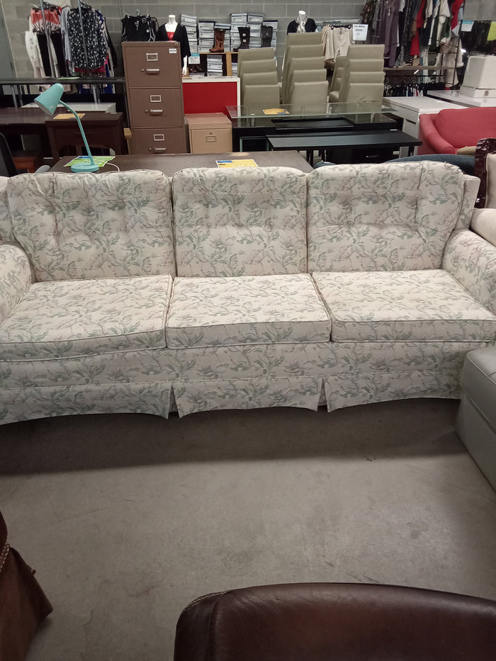 90"W 3-Seat Sofa in Floral Fabric