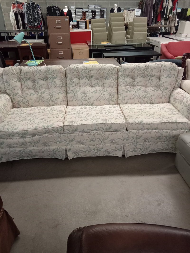 90"W 3-Seat Sofa in Floral Fabric