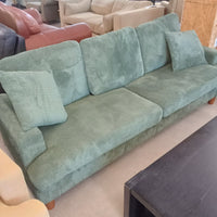 86"W Sofa in Green Corduroy