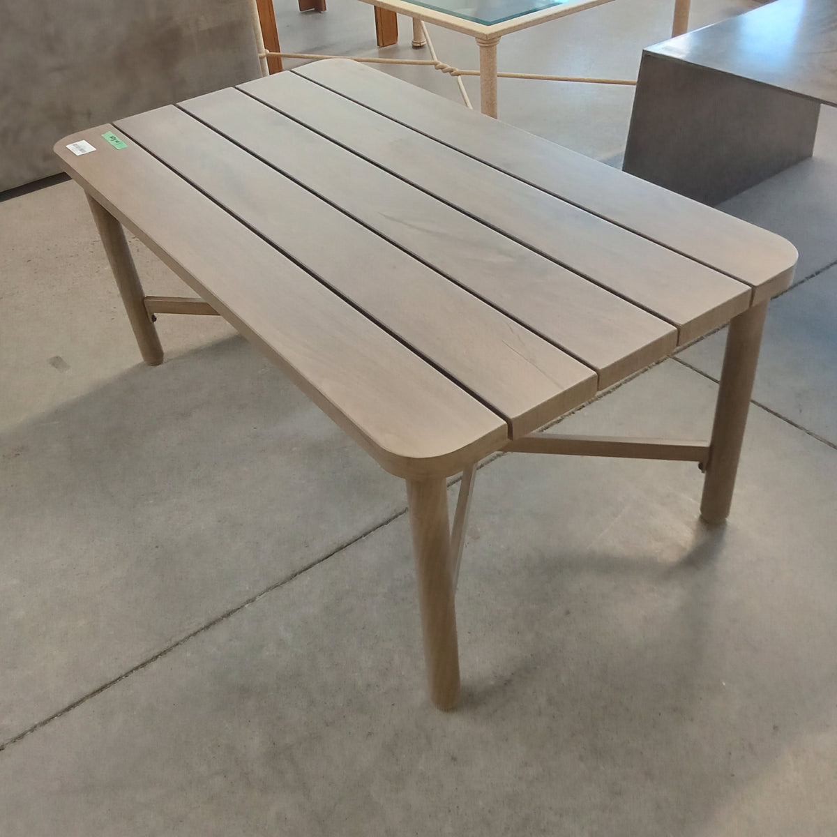 42.5"W Faux Wood Metal Coffee Table