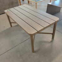 42.5"W Faux Wood Metal Coffee Table