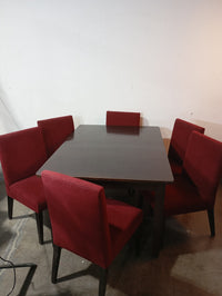 46" Shino Crimson Dining Table and Chairs (Set of 6)