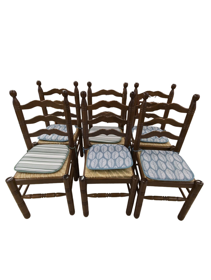 Set of 6 Dark Oak Tone Dining  Chairs