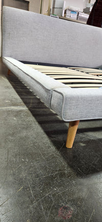 Grey Upholstered King Size Bed