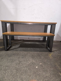 Industrial-Style Dining Table and Bench Set of 2