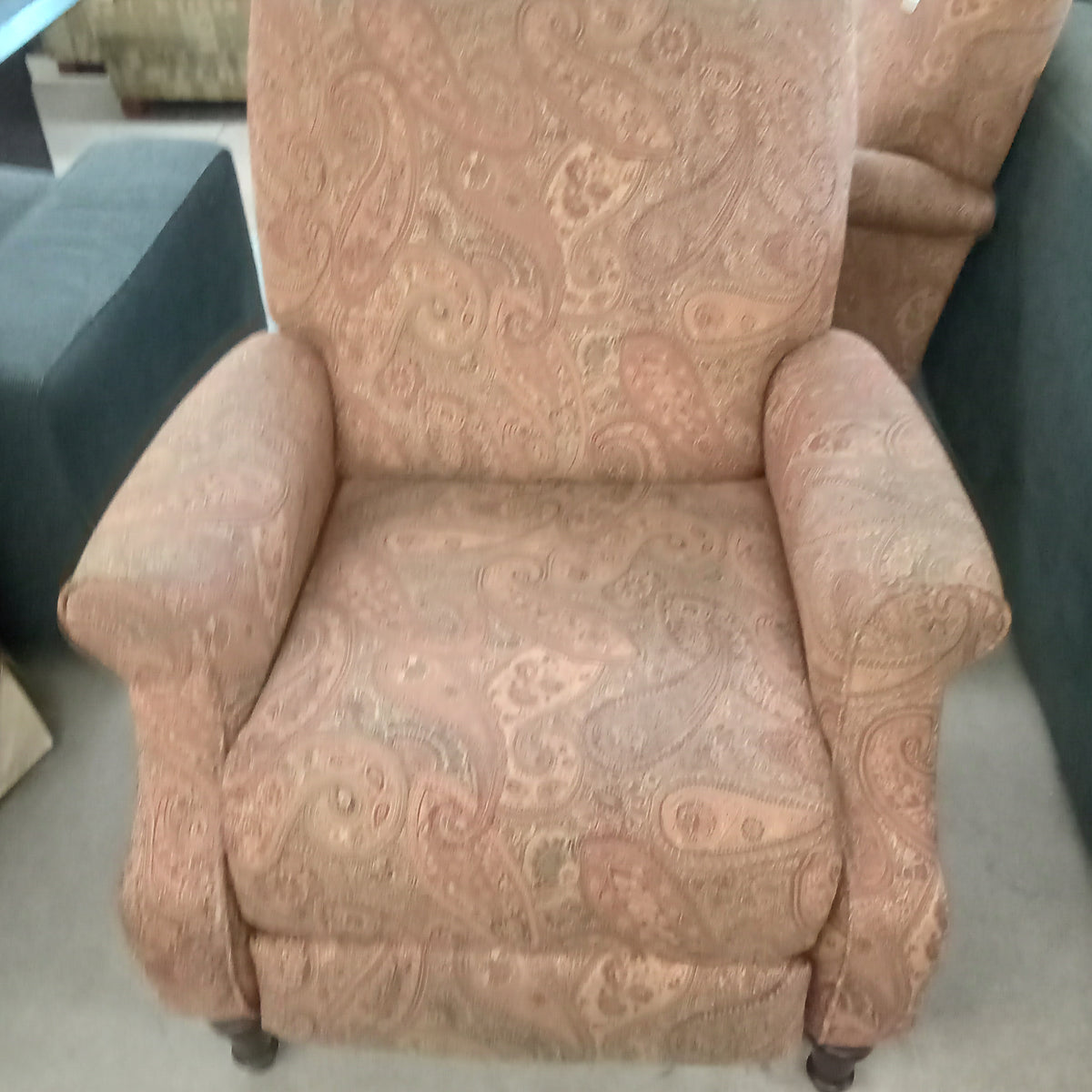 32"W Manual Recliner Armchair in Paisley Fabric