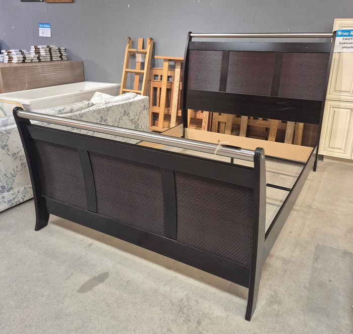 Metal and Wood Queen Sleigh Bed Frame