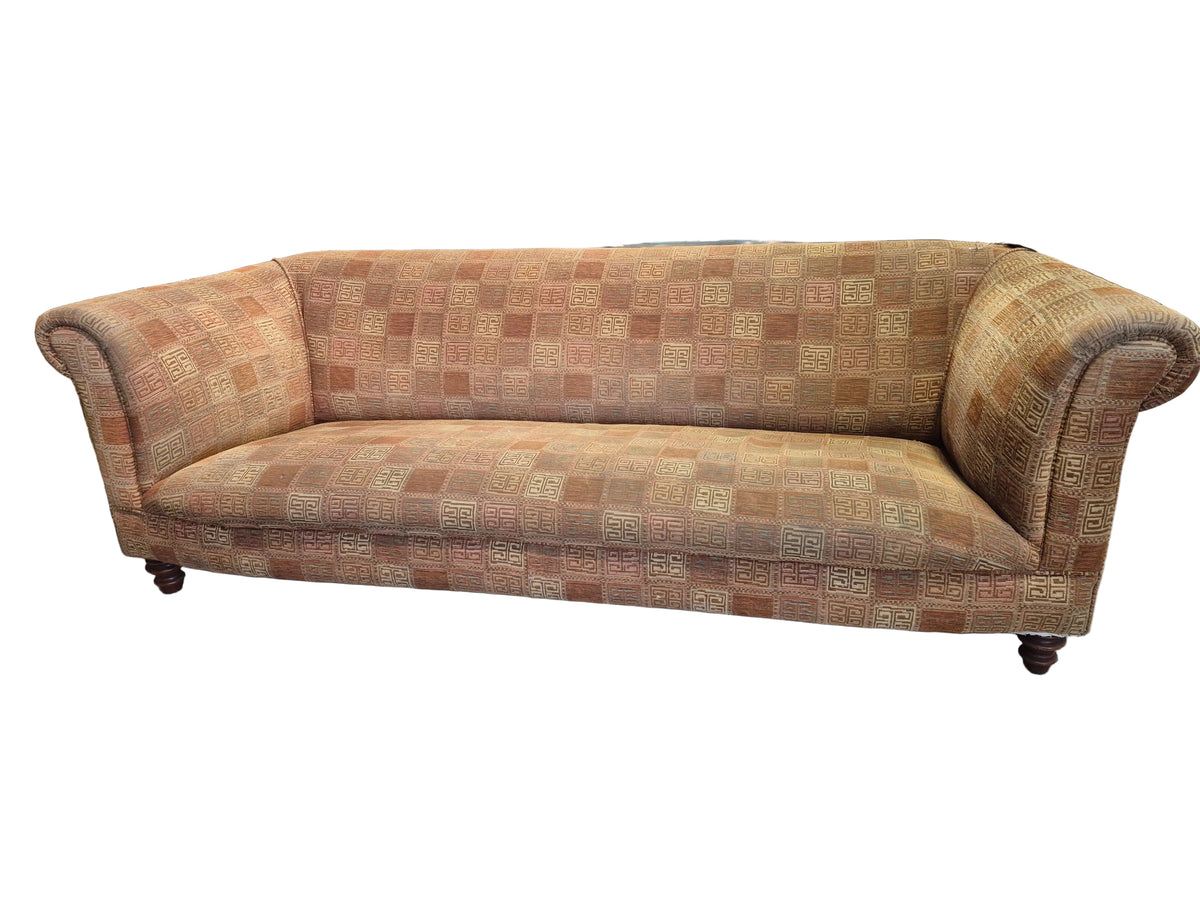 92"W Geometric Fabric Upholstered Sofa