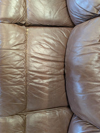 Brown Leather 3-Seater Sofa