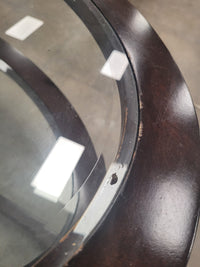 Oval Glass Top Coffee Table W/ Wood Frame