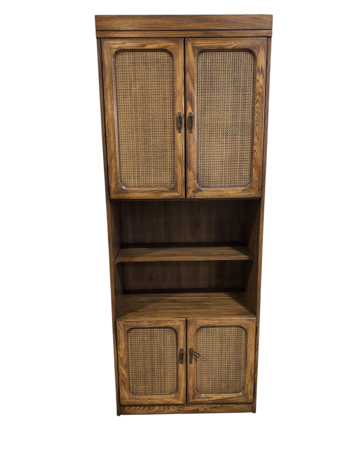 Shelf with Rattan Doors