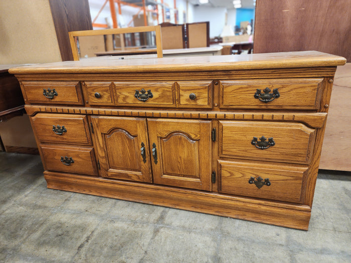 Solid Wood 7 Drawer Dresser with Mirror