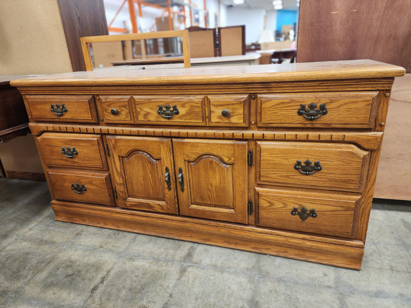 Solid Wood 7 Drawer Dresser with Mirror