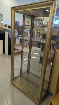 41.5"W Vintage Brass Curio Cabinet