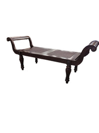 Regency-Style Mahogany Bench W/Cane Seats