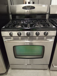 30"W 5-Burner Gas Stove in Black and Stainless Steel