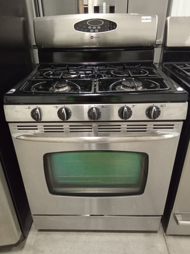 30"W 5-Burner Gas Stove in Black and Stainless Steel