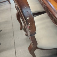 78"W Dining Table with Eight Chairs and Two Leaves